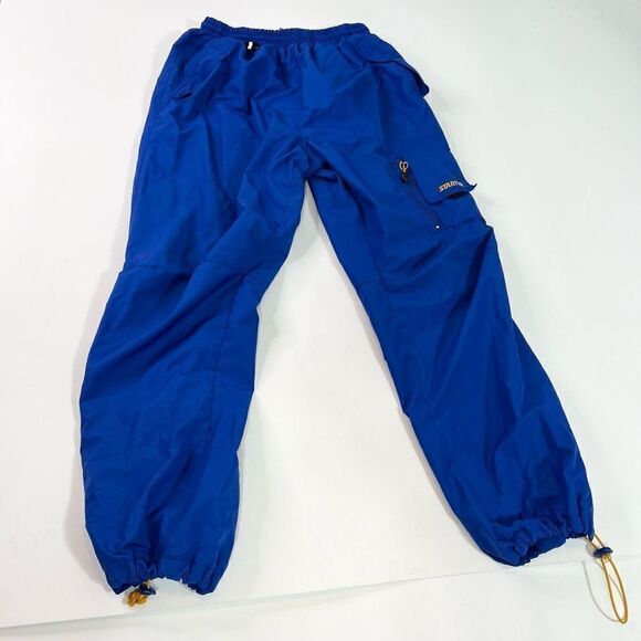 Starter Sweatpants Mens Medium Blue Mesh Baggy Windbreaker Bottom Activewear - Picture 1 of 13